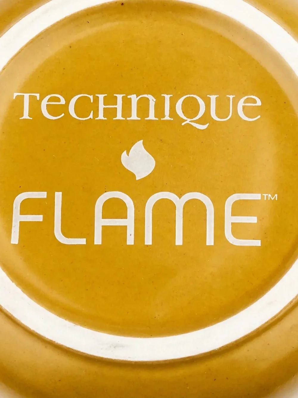 Technique Flame Set of 4 2-Cup Ceramic Soup Bowls w/ Handles Rare Mustard Yellow